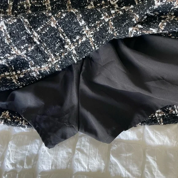Abercrombie & Fitch tweed Pencil Mini Skort Black and White - Picture 7 of 8
